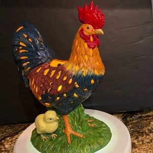 PARTYLITE Country Rooster With Chicks  Tea Light